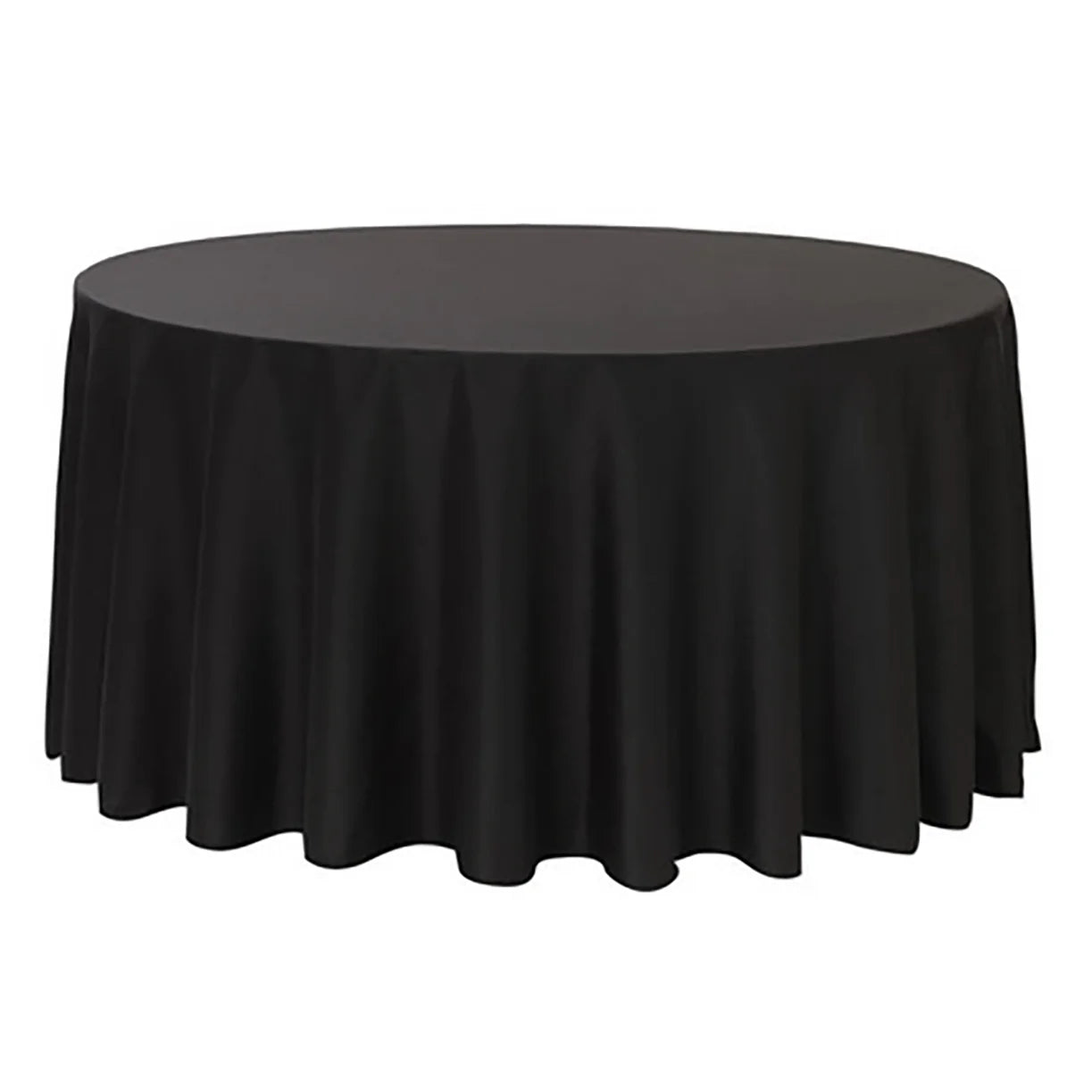 Midnight Black Elegance Round Tablecloth
