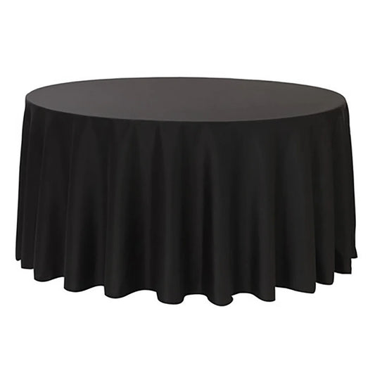 Midnight Black Elegance Round Tablecloth