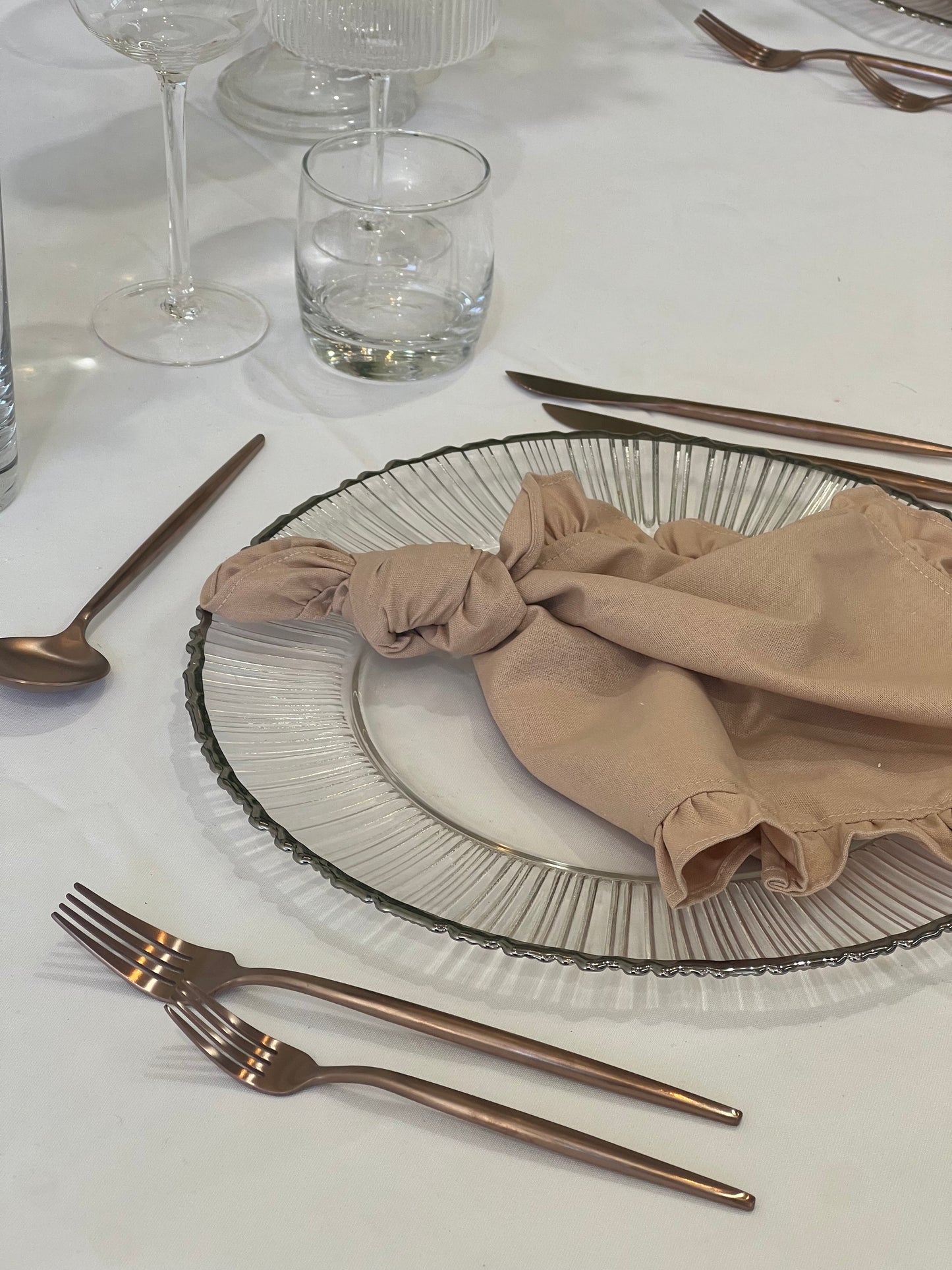 Silver Crest Glass Charger Plate 13"