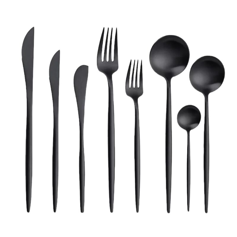 Matte Luxe Black Cutlery Set